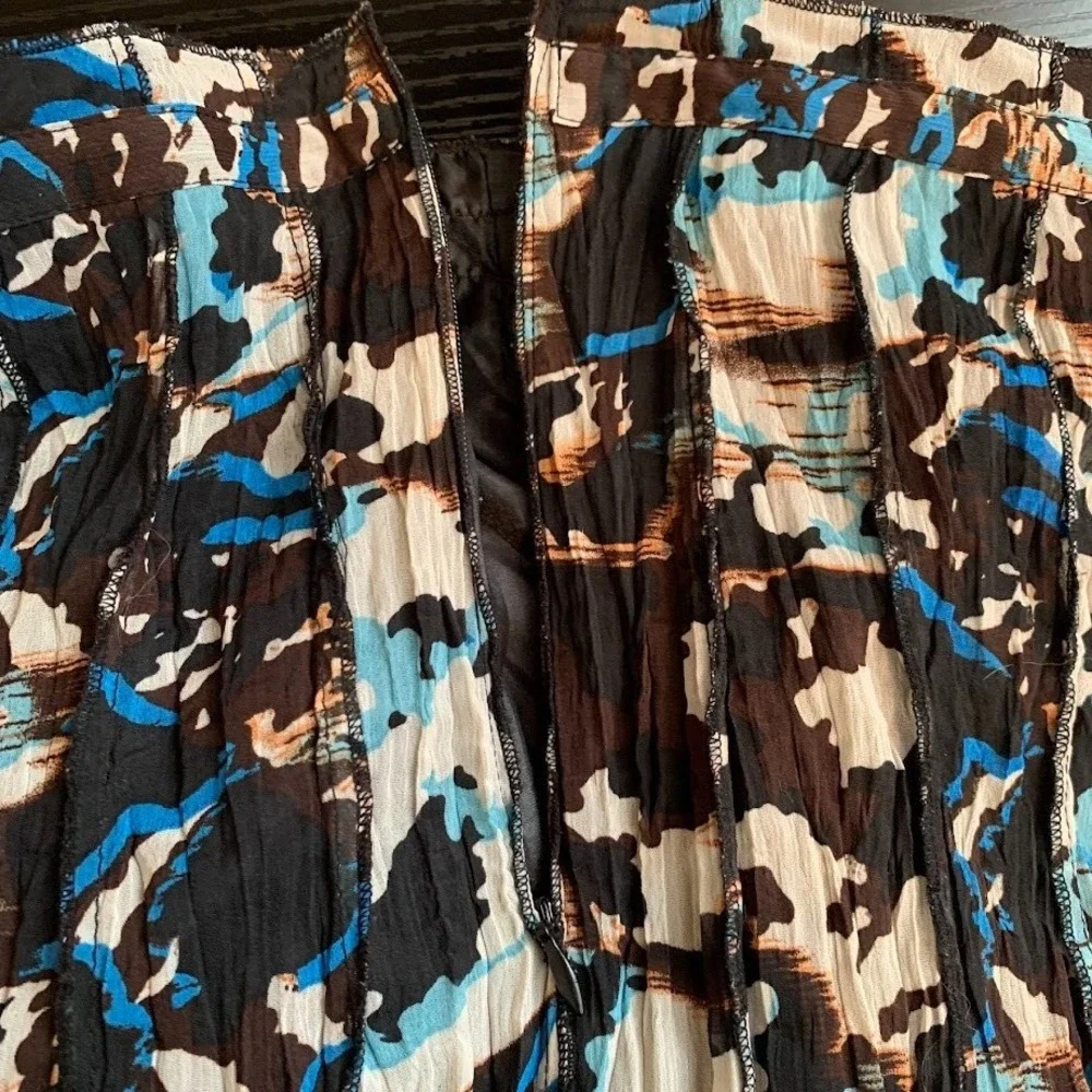 Vintage Y2K‎ Alberto Makali Multicolor Lined Pleated Midi Skirt Boho Womens 4